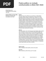 Projetos Políticos Na Revolução Constitucionalista Na Bahia (1821-1822)