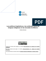 Las Políticas Lingüísticas y Las Actitudes Hacia Las Lenguas Indígenas en Las Escuelas de México