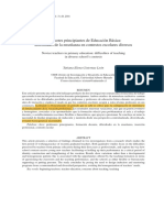 Profesores Principiantes de Educación Básica: Dificultades de La Enseñanza en Contextos Escolares Diversos