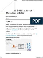 Evolución de La Web 1.0, 2.0 y 3.0 - Diferencias y Atributos PDF