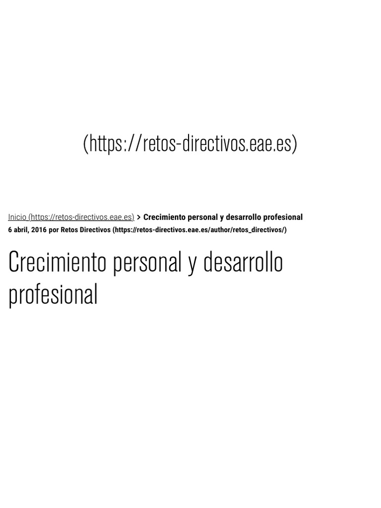 Crecimiento Personal y Profesional Integrado | PDF | Gestión de ...