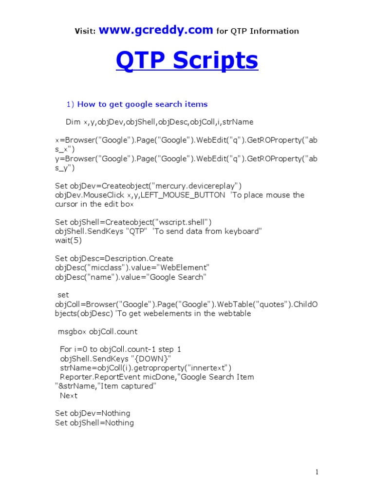 QTP Script | PDF | Information Technology Management | Human–Computer ...