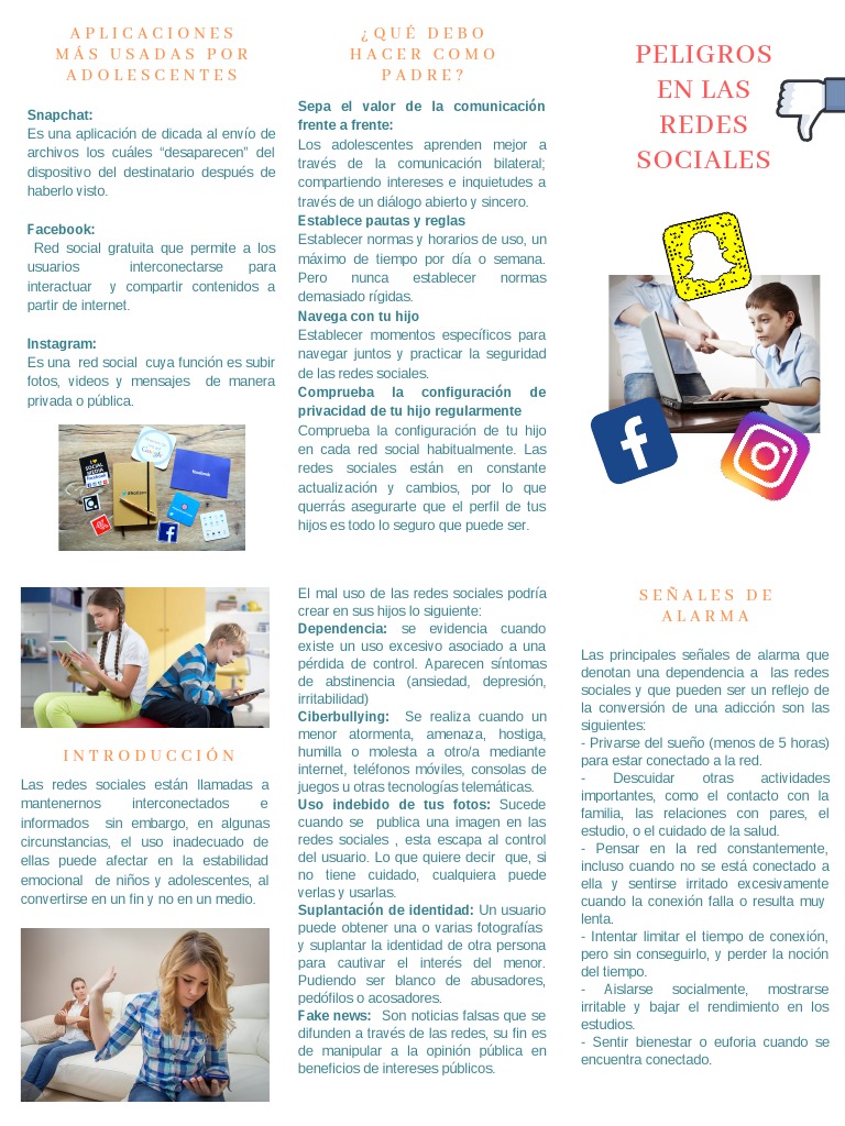 Peligros de Redes Sociales en Adolescentes | PDF | Servicio de redes ...