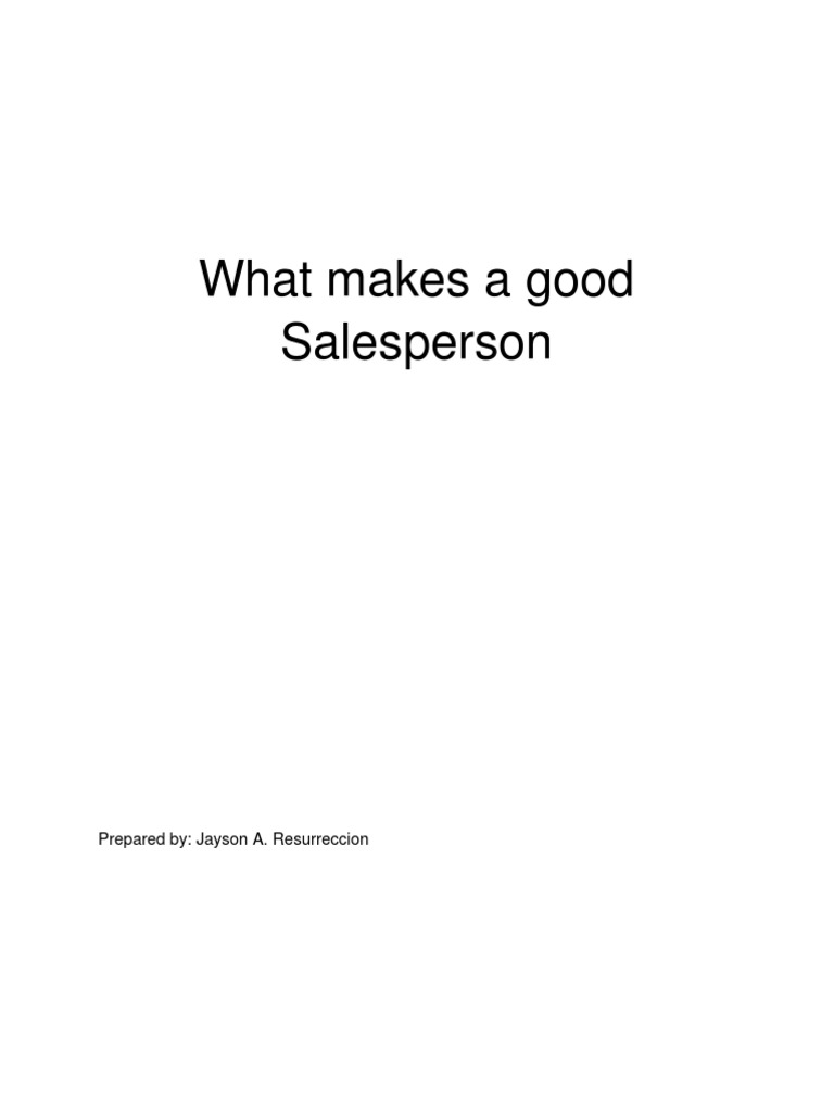 Key Traits of Successful Salespeople | PDF | Sales | Business