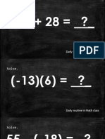 Solve.: Daily Routine in Math Class