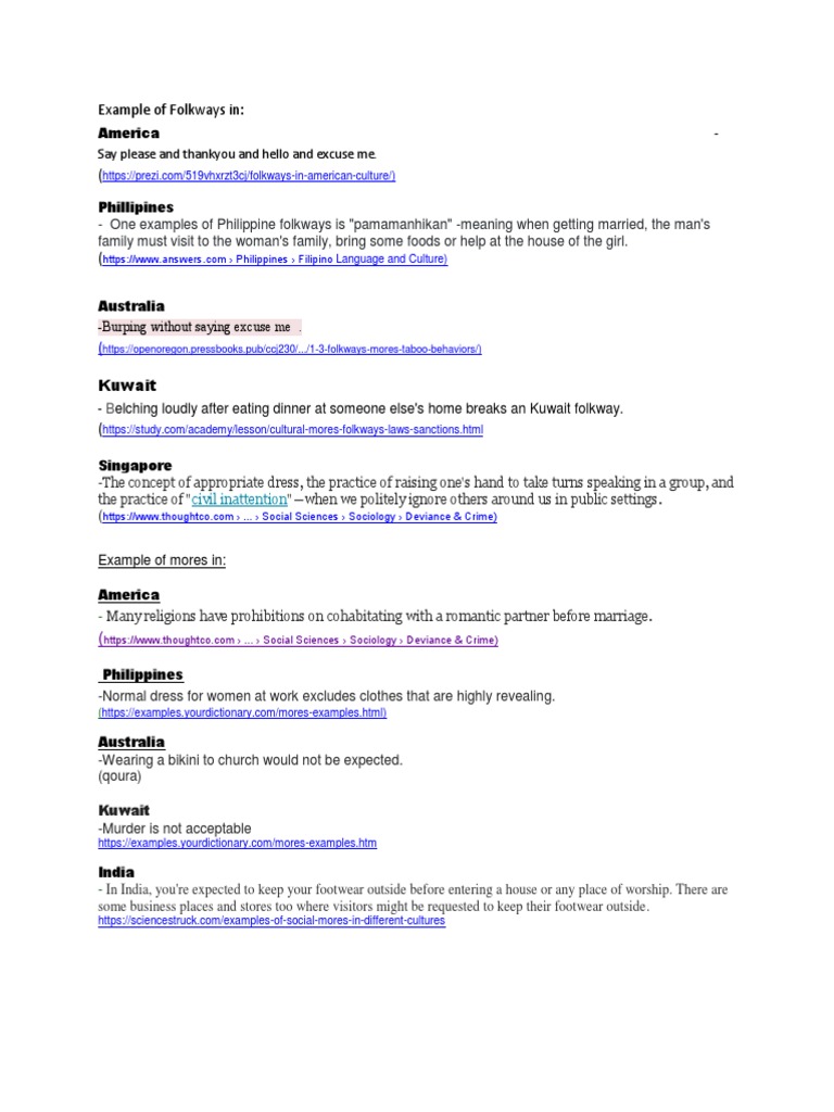 Example of Folkways In:: Kuwait | PDF | Telecommunication