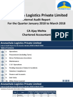 Arunachala Logistics Internal Audit Report Q1 2018