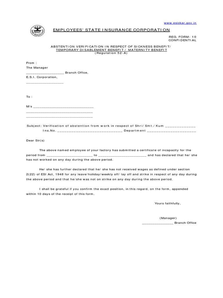 application letter for name change in esic