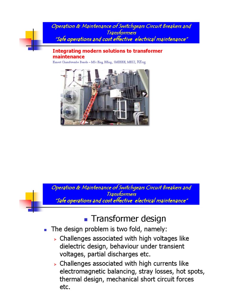 Switchgear and Transformer Maintenance Guide | PDF | Transformer ...