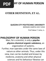 Philosophy of Human Person: Other Definition, Et Al