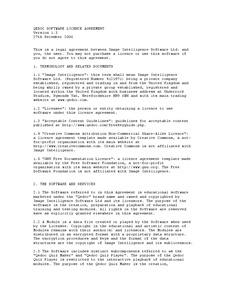 Licence1 3 License Indemnity