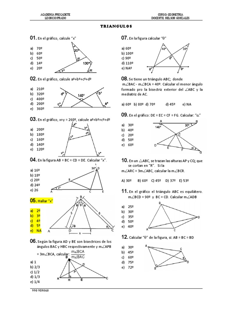 Ejercicios de Triángulos para Primaria | PDF | Triángulo | Objetos ...