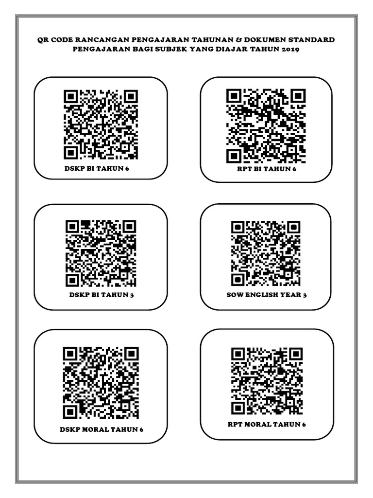 QR Code RPT Sekolah Rendah 2024 | PDF