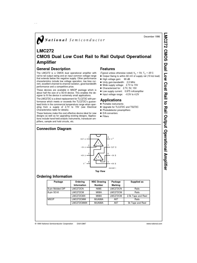 TLC 2721 | PDF | Amplifier | Operational Amplifier