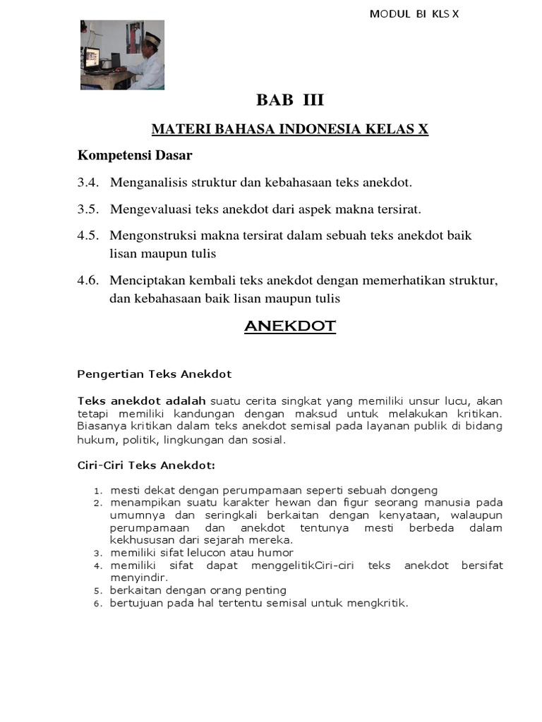 Tujuan Teks Anekdot