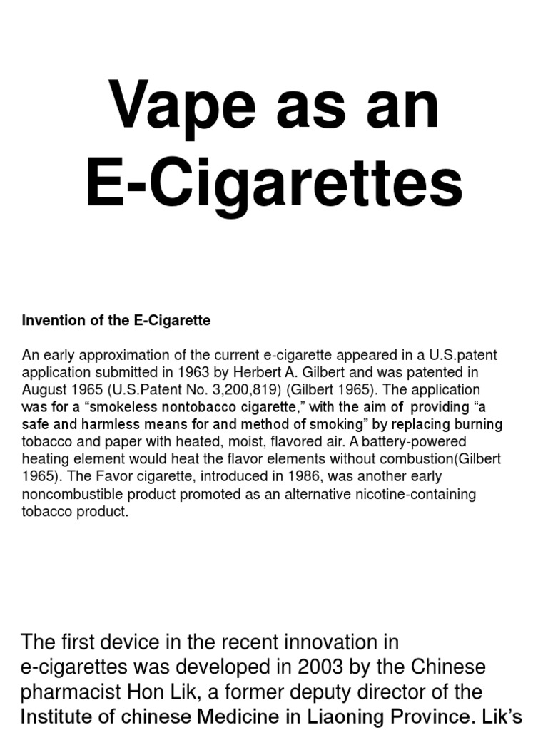 History and Impact of Vaping | PDF | Electronic Cigarette | Habits