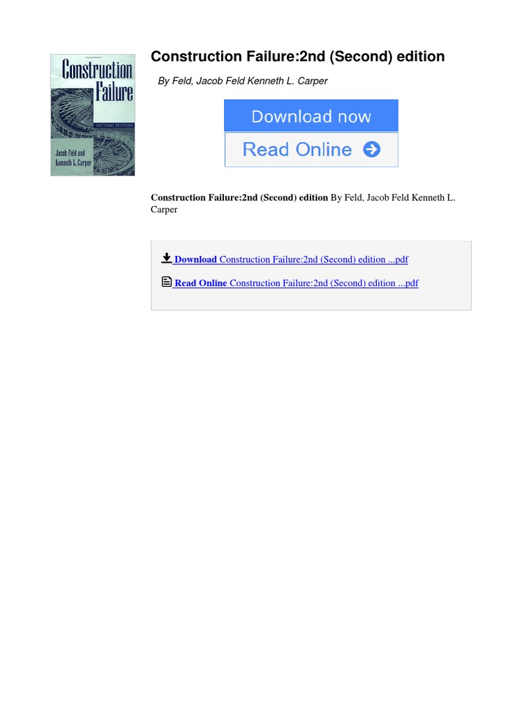 Construction Failure: 2nd Edition Overview | PDF | E Books | Books