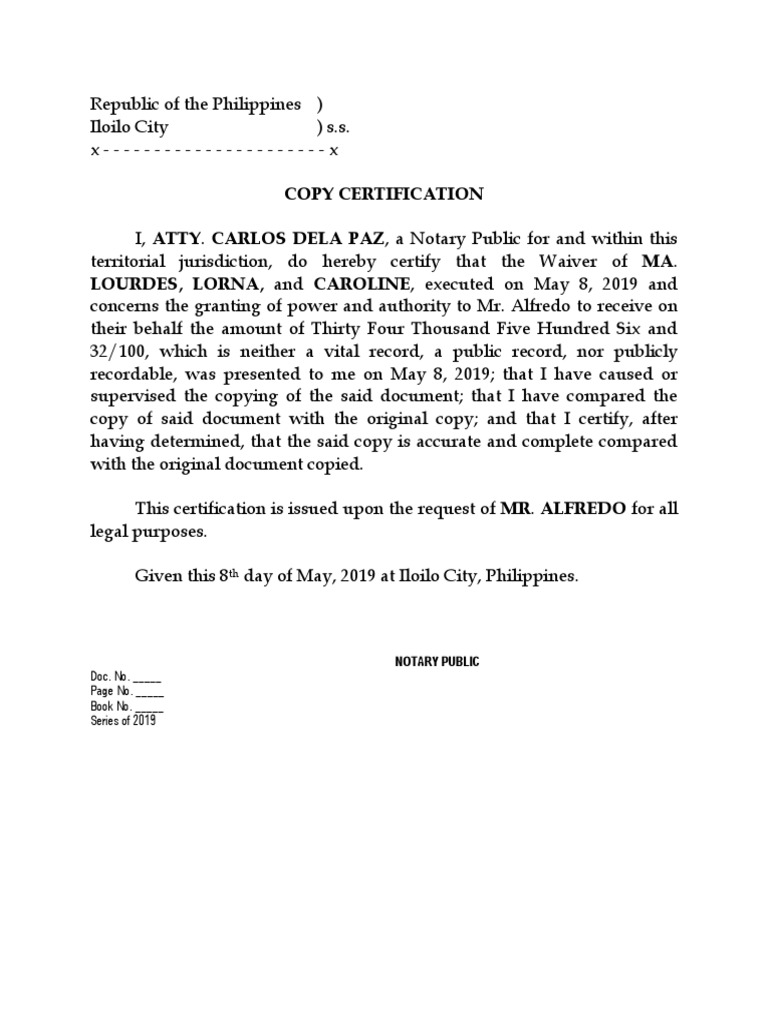 Copy Certification by Notary Public | PDF | Law