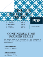 Continuous Time Fourier Series: Group Members Roll No