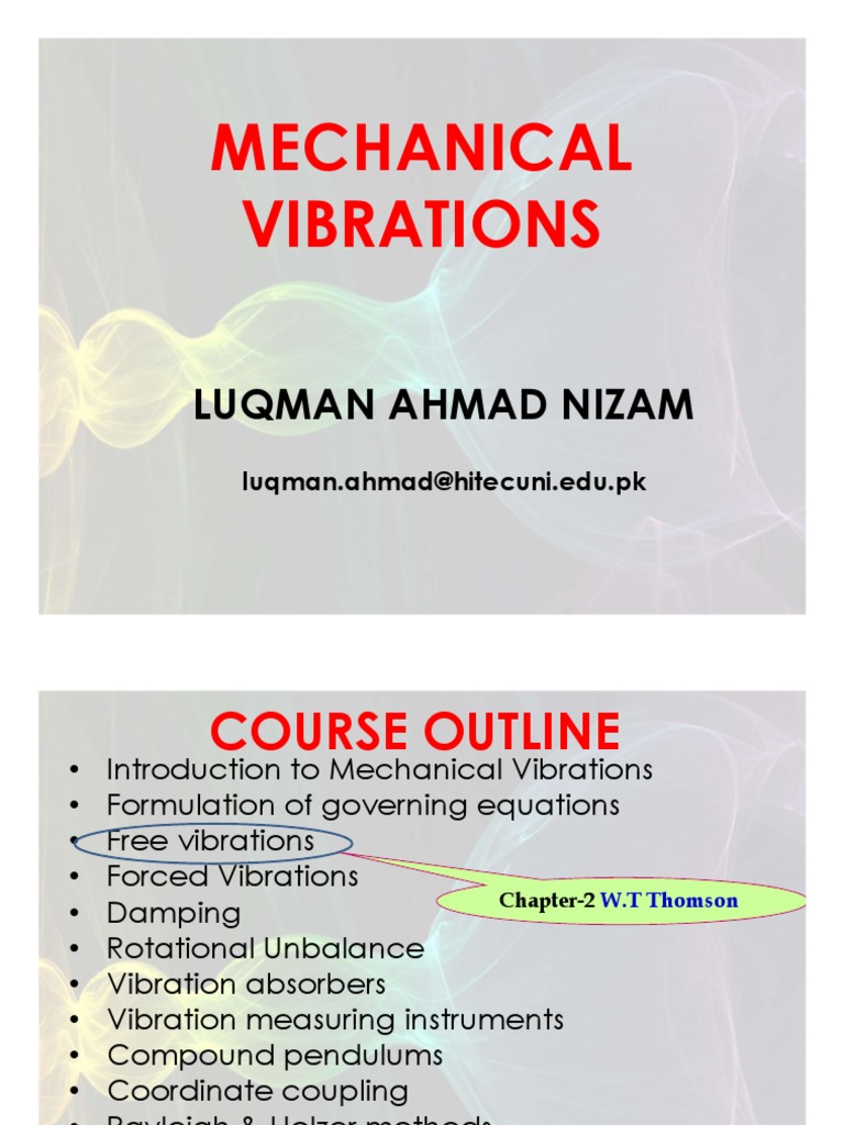 Mechanical Vibrations Course Outline | PDF | Motion (Physics ...