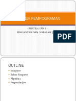 Bahasa Pemrograman: - Pertemuan 1 - Pengantar Dan Instalasi Java