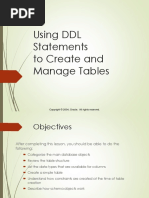 Using DDL Statements To Create and Manage Tables