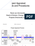 Project Appraisal: Methods and Procedures: René Van Zonneveld Head of Division, Energy Sector, Projects Directorate, EIB