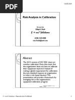 Risk Analysis in Calibration