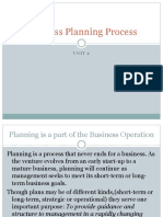 Business Planning Process: Unit 2