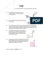 BFC10403 Assignment 1 questions on rock weight, tank pressure, water force