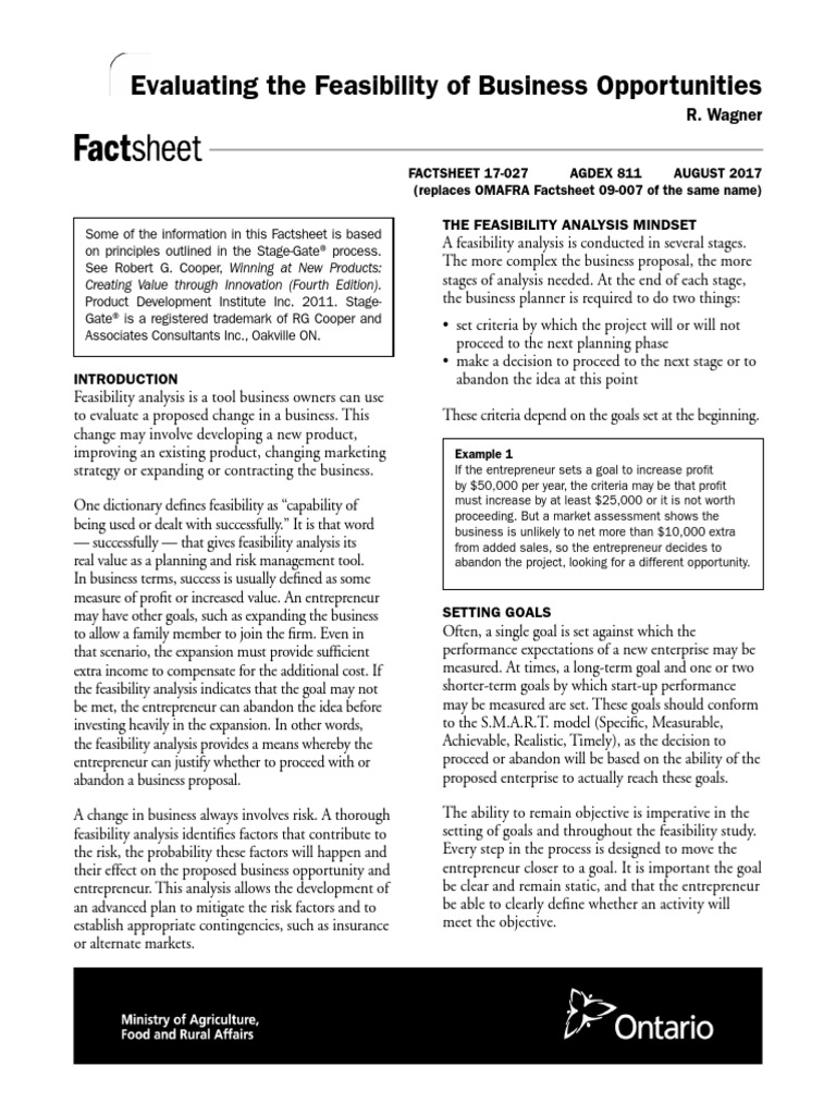 Evaluating Feasibility of Business Opportunities | PDF | Feasibility ...