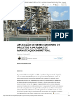 Aplicação de Gerenciamento de Projetos A Paradas de Manutenção Industrial. - Linkedin