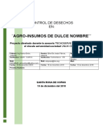 Ficha Tecnica Sobre Control de Desechos - Agroinsumos de Dulce Nombre