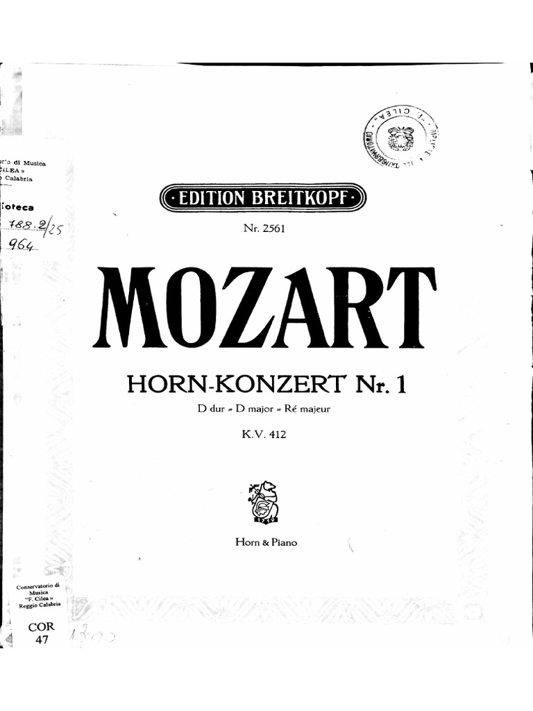 Mozart 1 Horn Concerto PDF