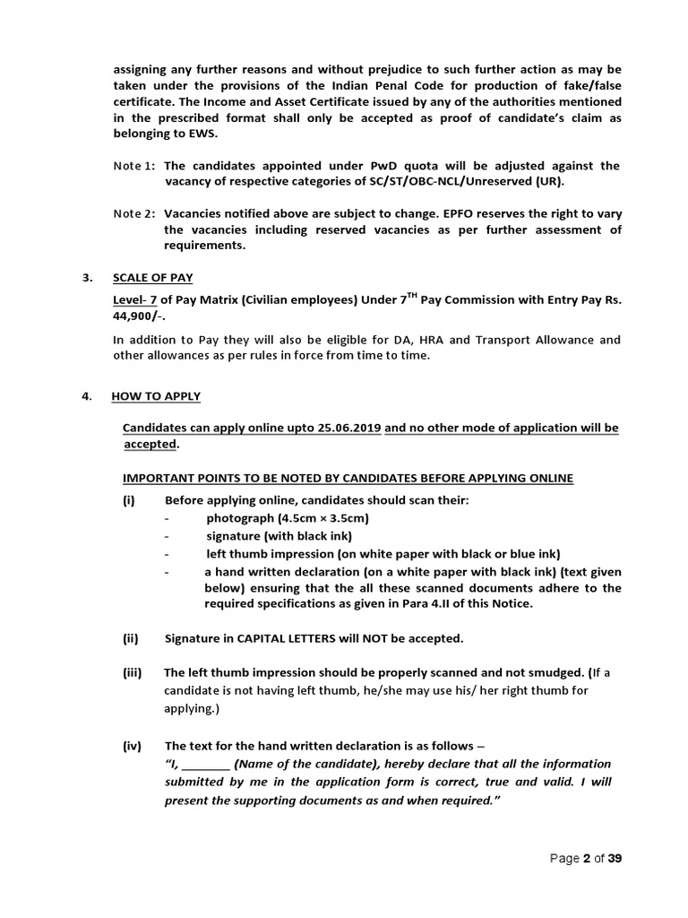 EWS Certificate and Application Guidelines | PDF
