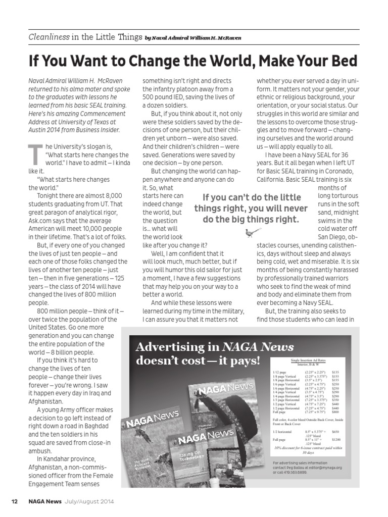 Mcraven Make Your Bed PDF Military Armed Conflict