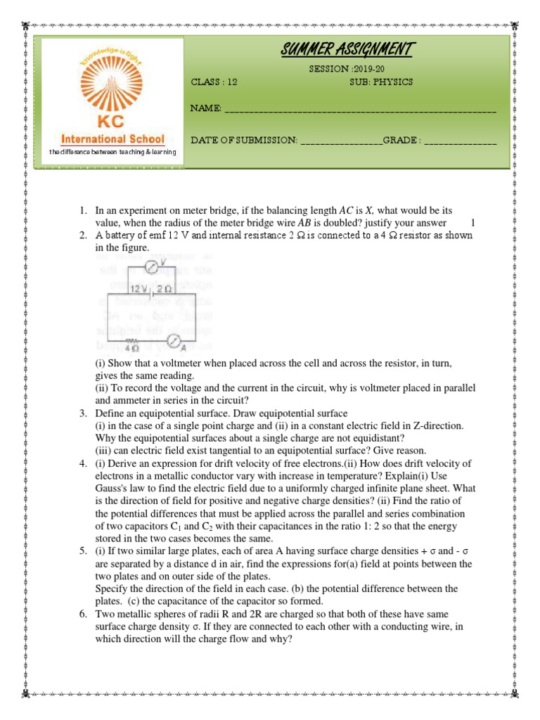 Xii Physics | PDF | Capacitor | Voltage