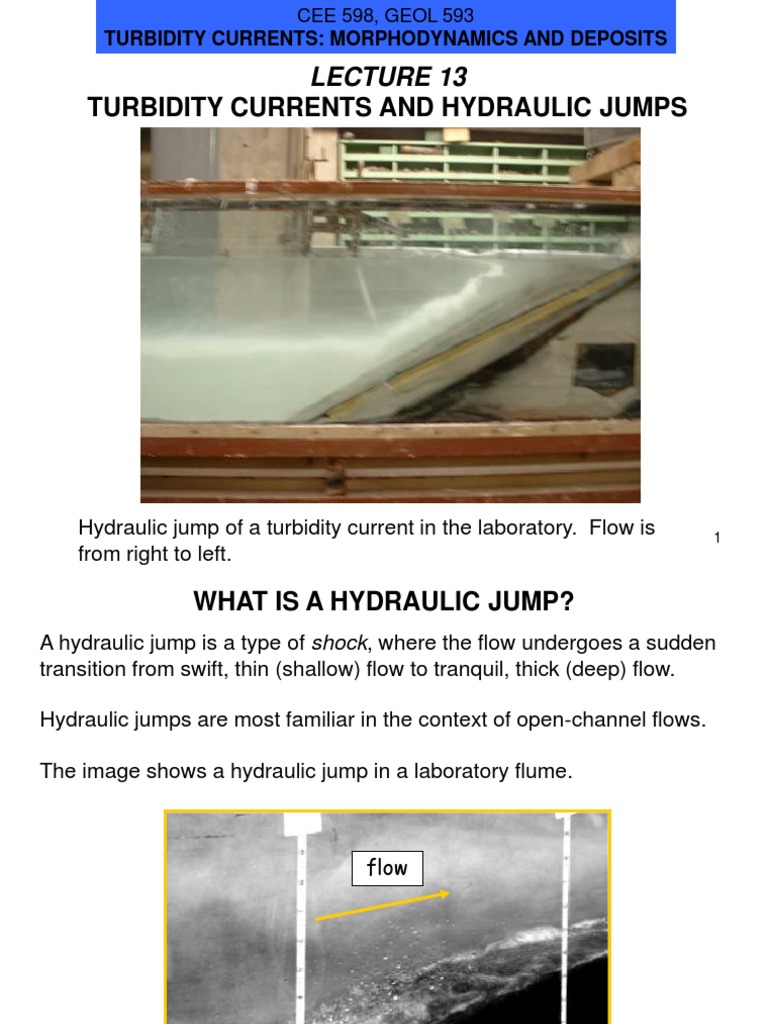 Turbidity Currents and Hydraulic Jumps PDF Physical Phenomena