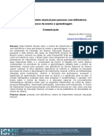 Ensino de Instrumento Musical para Pessoas Com Deficiência: Processos de Ensino e Aprendizagem