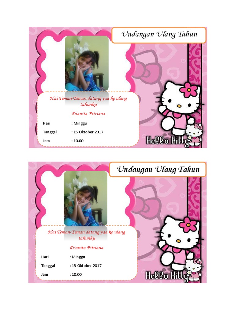 7000 Koleksi Contoh Kartu Undangan Ulang Tahun Hello Kitty Gratis Terbaru