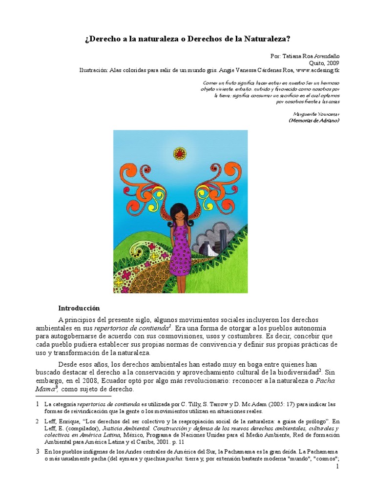 ¿Derecho A La Naturaleza o Derechos de La Naturaleza? Por Tatiana Roa ...