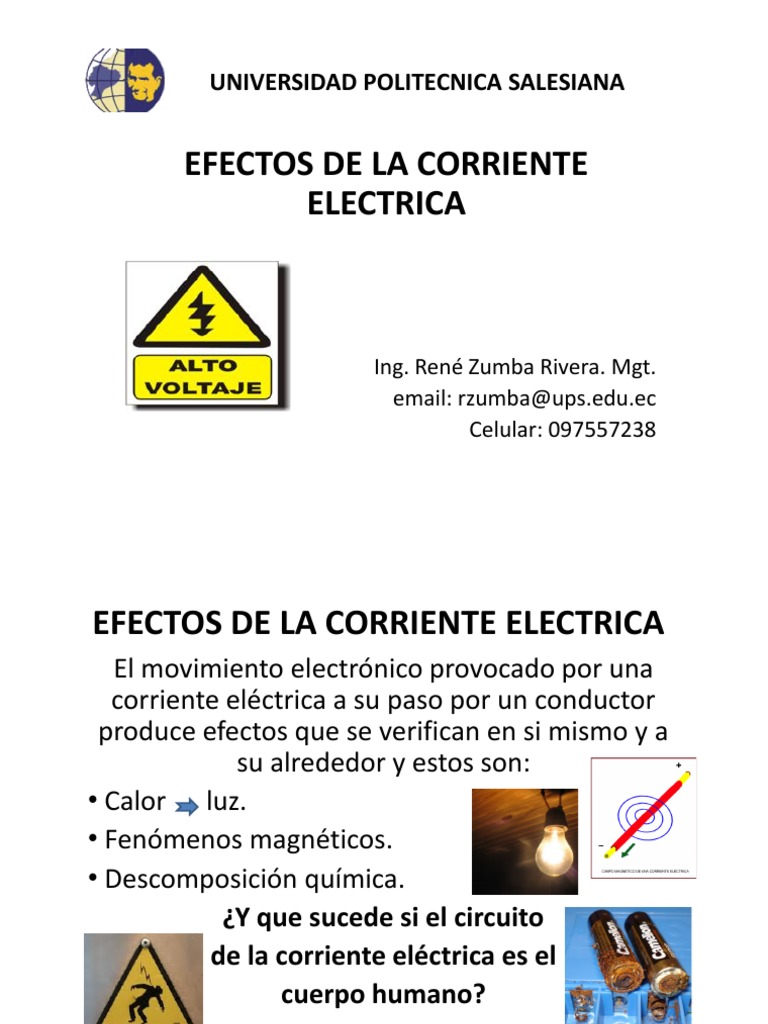 Efectos de La Corriente Electrica | PDF | Corriente eléctrica | Cuerpo