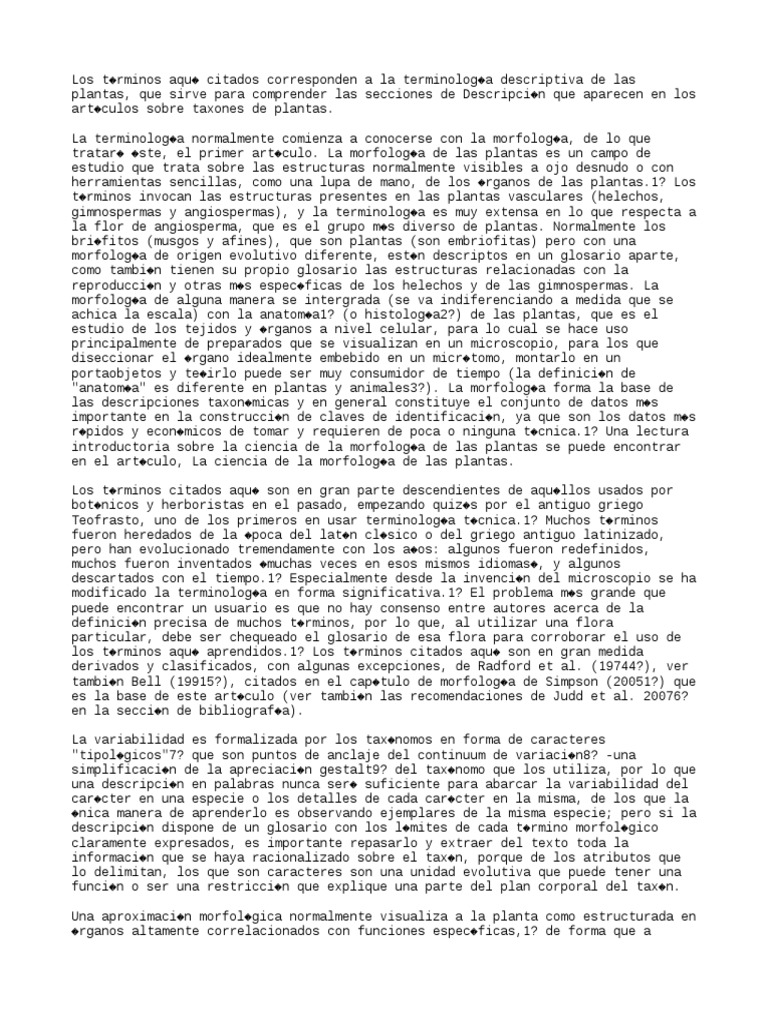 Terminología Descriptiva de Las Plantas PDF Fruta Flores