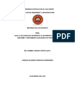 GUIA DE EJERCICIOS DE MECANICA DE SÓLIDOS II SOBRE MOVIMIENTO RECTILÍNEO