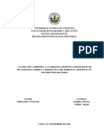 El Sistema Nacional de Orquestas de Venezuela, Trabajo de Grado