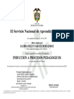 Certificado Sena Inducción A Procesos Pedagógicos