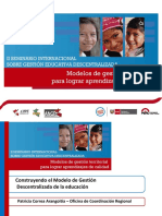 Modelo gestión descentralizada educación