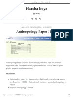 Anthropology Paper 1 Plan - Harsha Koya