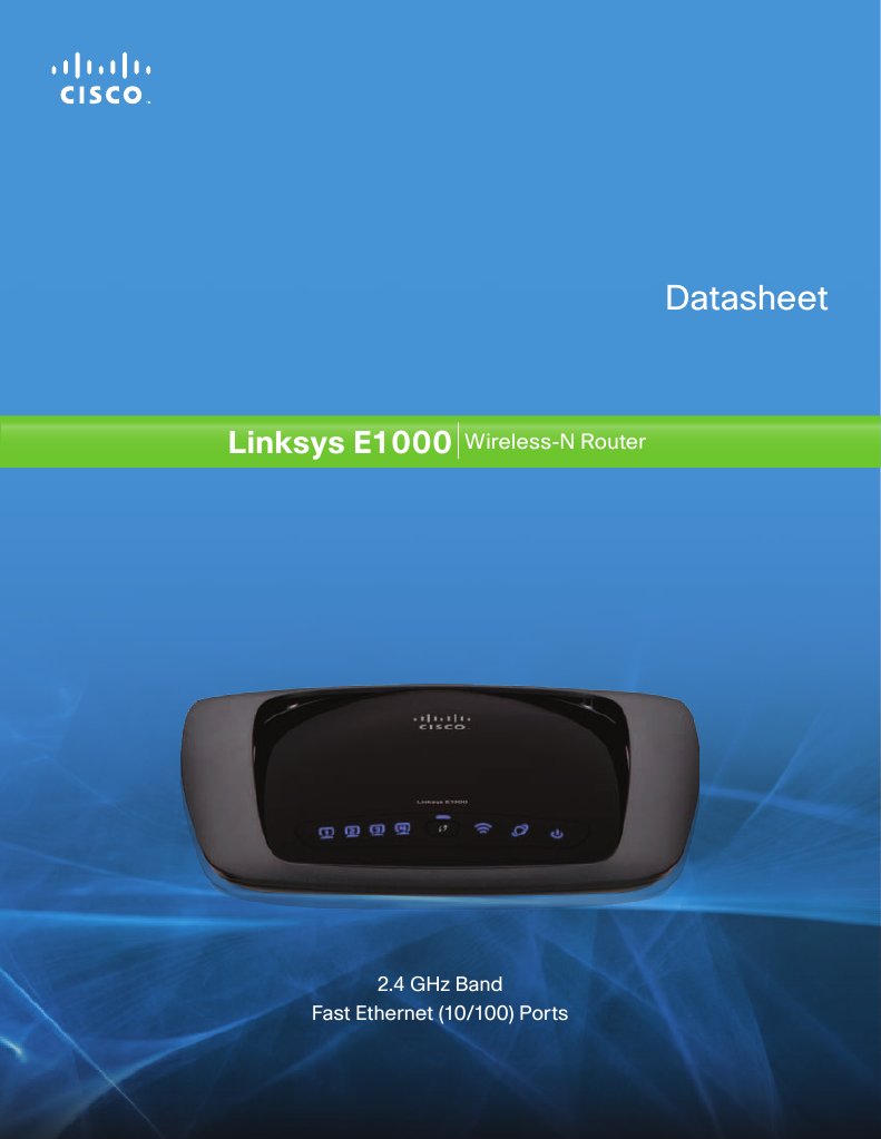 Cisco E1000 Series Datasheet PDF Wi Fi Ieee 802.11