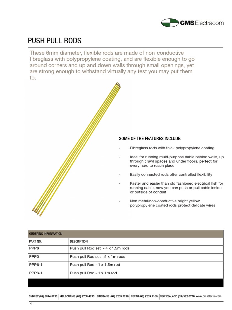 Push Pull Rod Data Sheet 4 | PDF